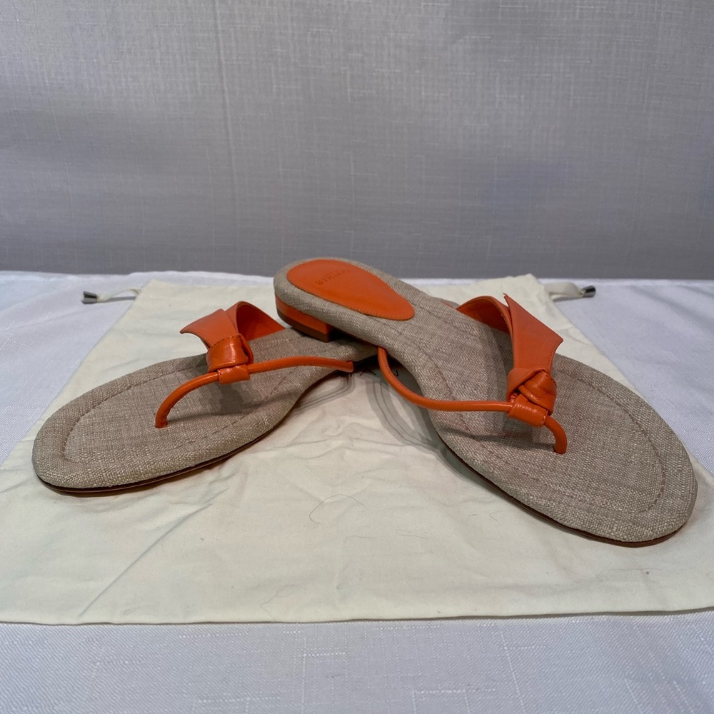 Alexandre Birman Asymmetric Clarita Orange Nappa Leather Sandal Sz EU 40 DUSTBAG - Picture 2 of 16